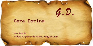 Gere Dorina névjegykártya